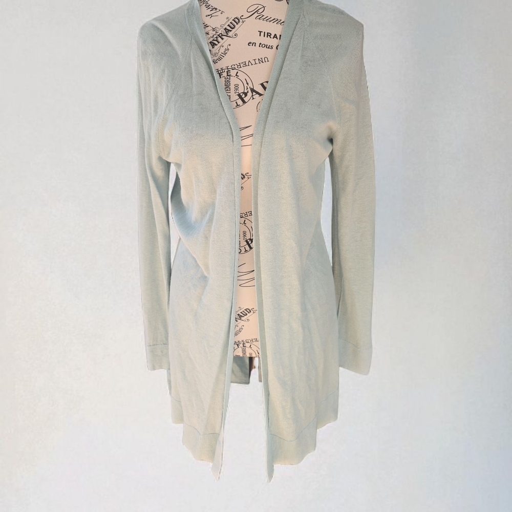 LOFT Light Green Open Front‎ Cardigan